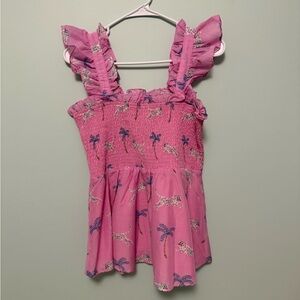 Pink Ruffled Women's Top